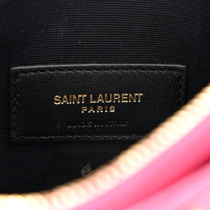 Saint Laurent Grain De Poudre Chevron Monogram Bill Pouch Fresh Fuxia 6 of 9