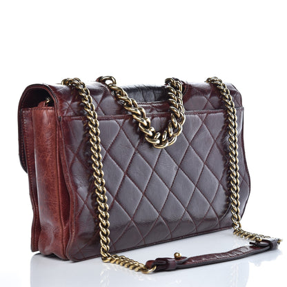 Chanel Glazed Calfskin Quilted Large Perfect Edge Flap Bordeaux 4 of 12