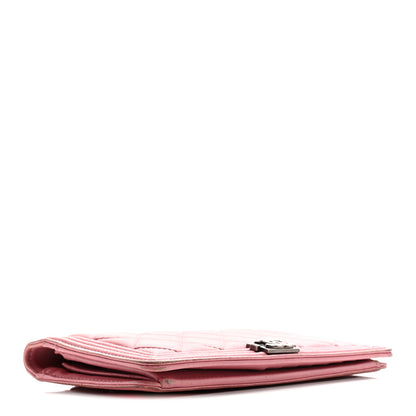 Chanel Lambskin Quilted Boy Yen Wallet Pink 7 of 20