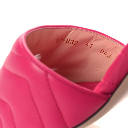 Gucci Nappa Matelasse GG Marmont 75mm Slide Sandals 36 Box Pink 38 Box Pink 10 of 13