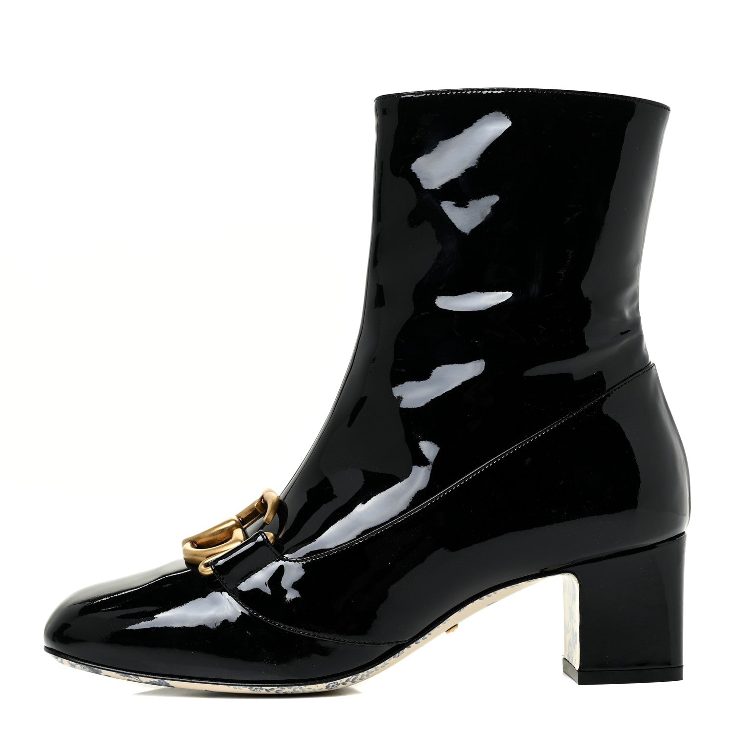 Gucci Vernice GG Victoire 55mm Ankle Boots 38 Black 1 of 12