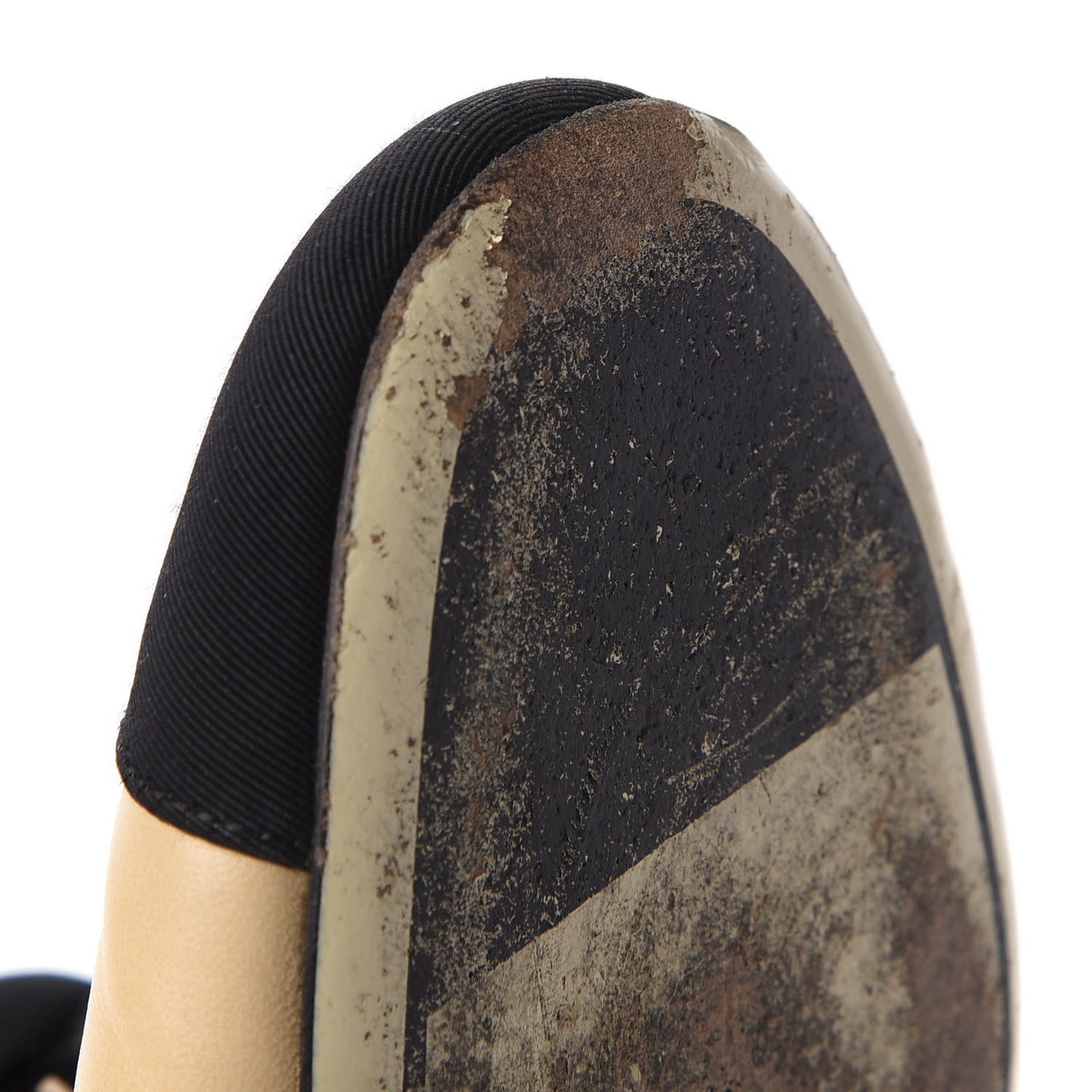 Lambskin Patent Grosgrain Pearl Camellia Pumps 37 Beige Black