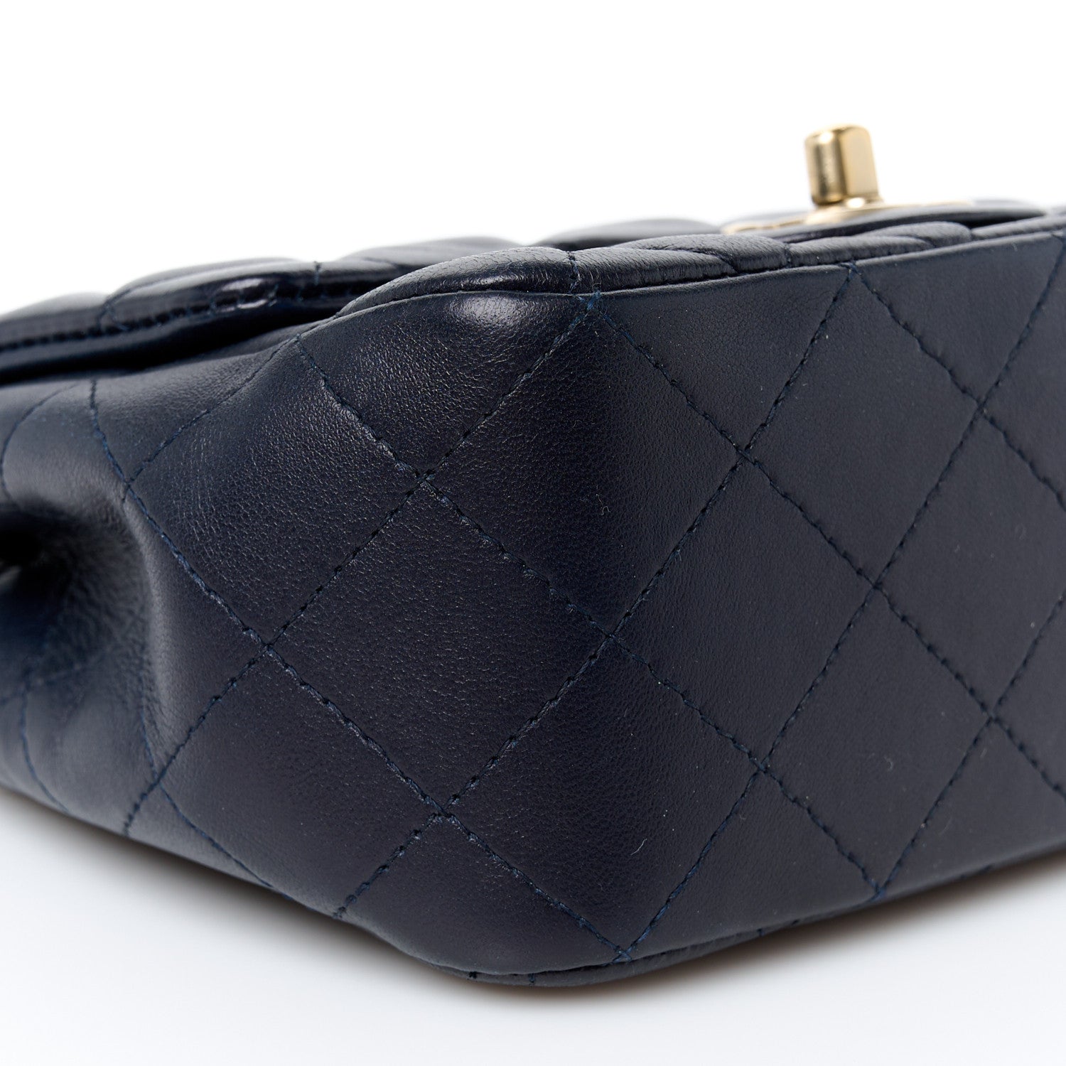 Chanel Lambskin Quilted Mini Square Flap Navy 10 of 11