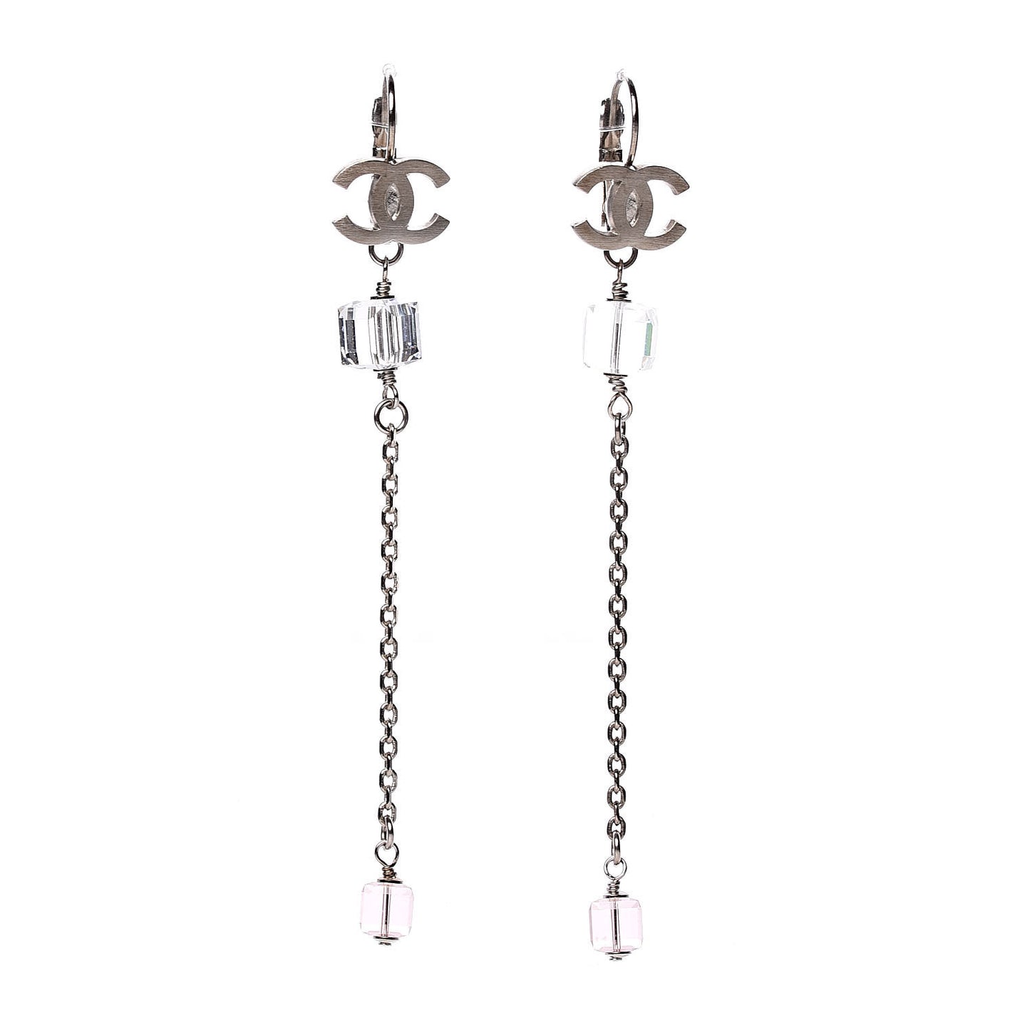 Crystal CC Dangle Earrings Vieux Rose
