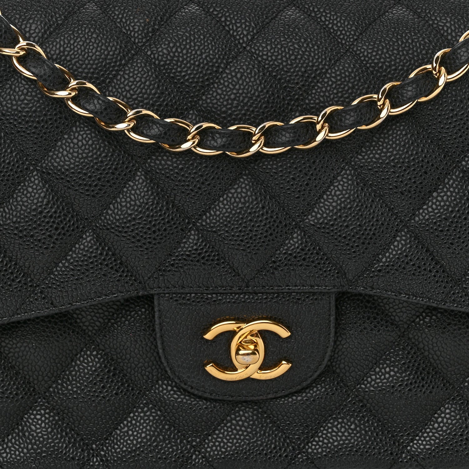 Chanel Caviar Quilted Jumbo Double Flap Black 10 of 15