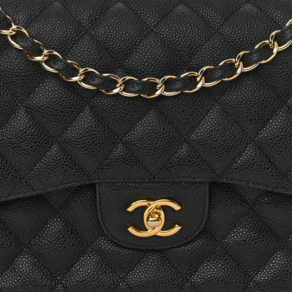 Chanel Caviar Quilted Jumbo Double Flap Black 10 of 15