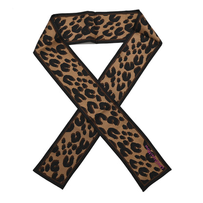 Louis Vuitton Silk Leopard Bandeau Scarf Marron 1 of 3