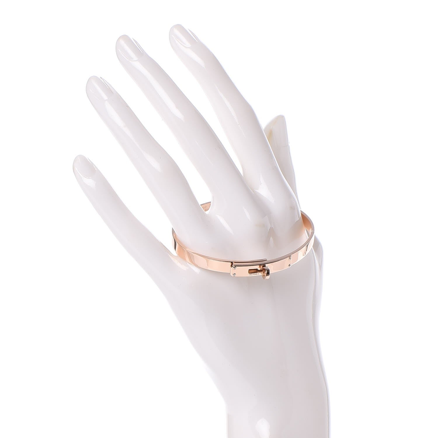 Hermes 18K Rose Gold Diamond PM Kelly Bracelet SH 2 of 4