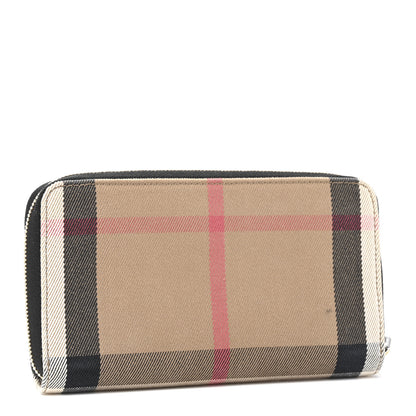 Burberry Calfskin House Check Elmore Zip Around Wallet Black 3 of 9