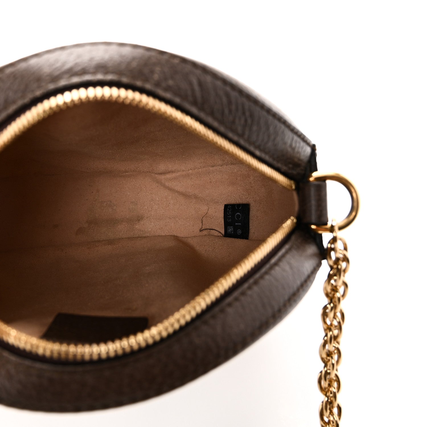 Gucci GG Supreme Monogram Web Mini Ophidia Round Shoulder Bag Brown 5 of 10