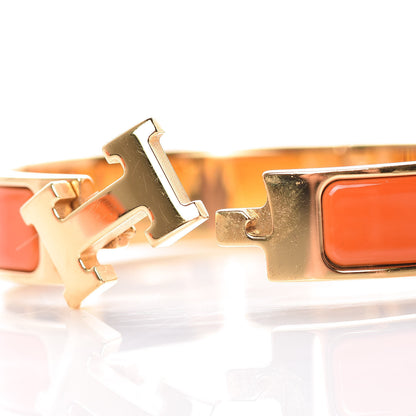 Hermes Enamel Narrow Clic Clac H Bracelet PM Orange 5 of 6