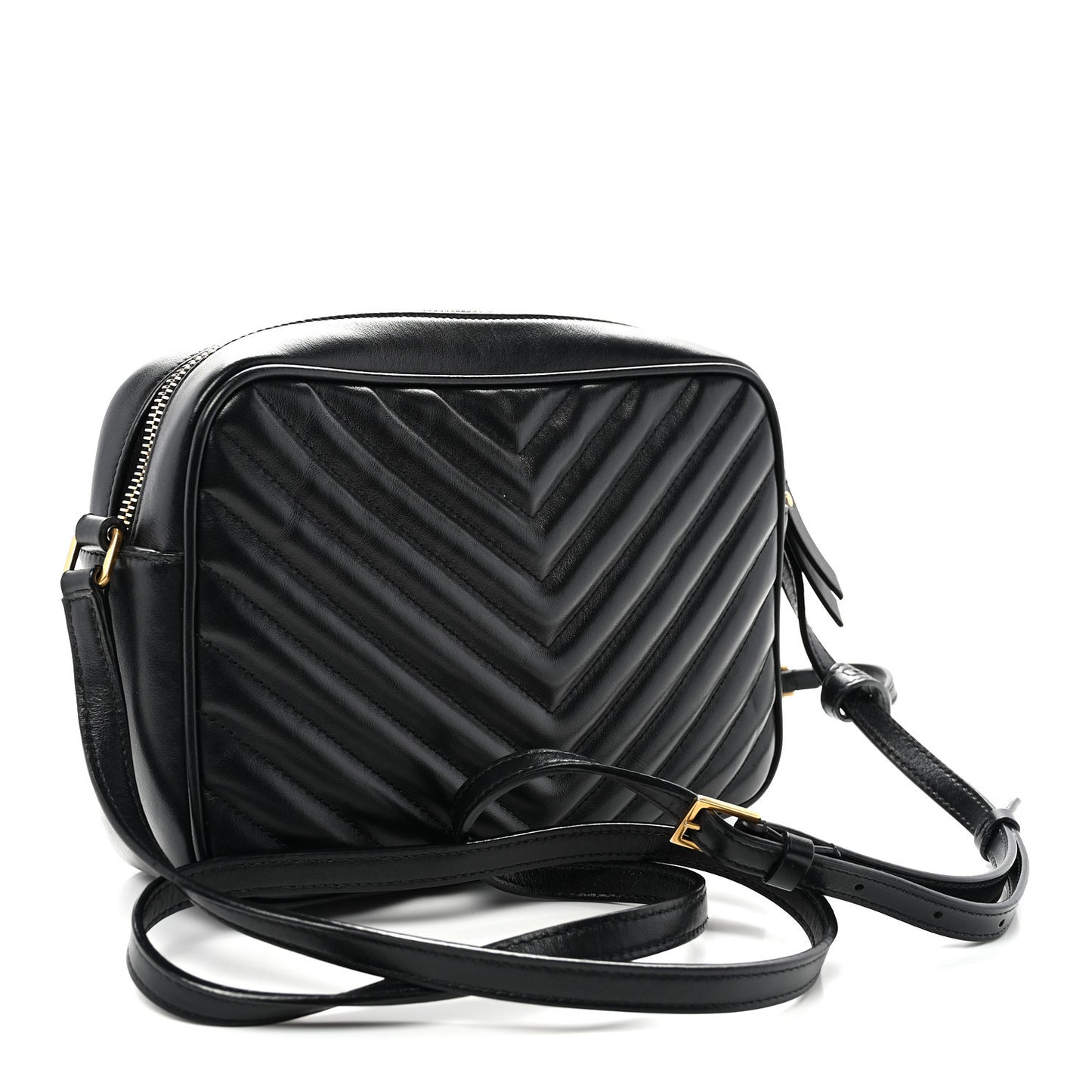 Calfskin Matelasse Monogram Lou Camera Bag Black