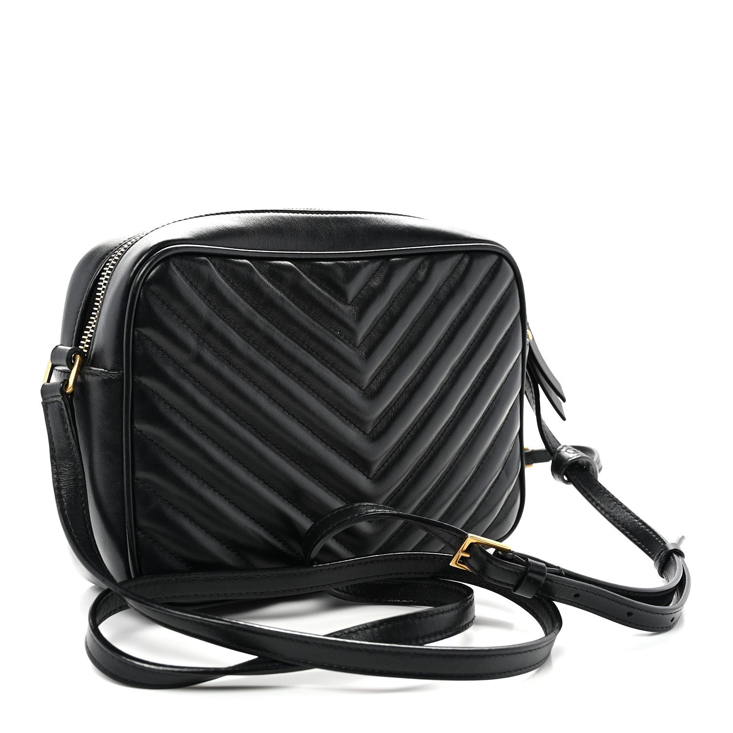 Saint Laurent Calfskin Matelasse Monogram Lou Camera Bag Black 2 of 10