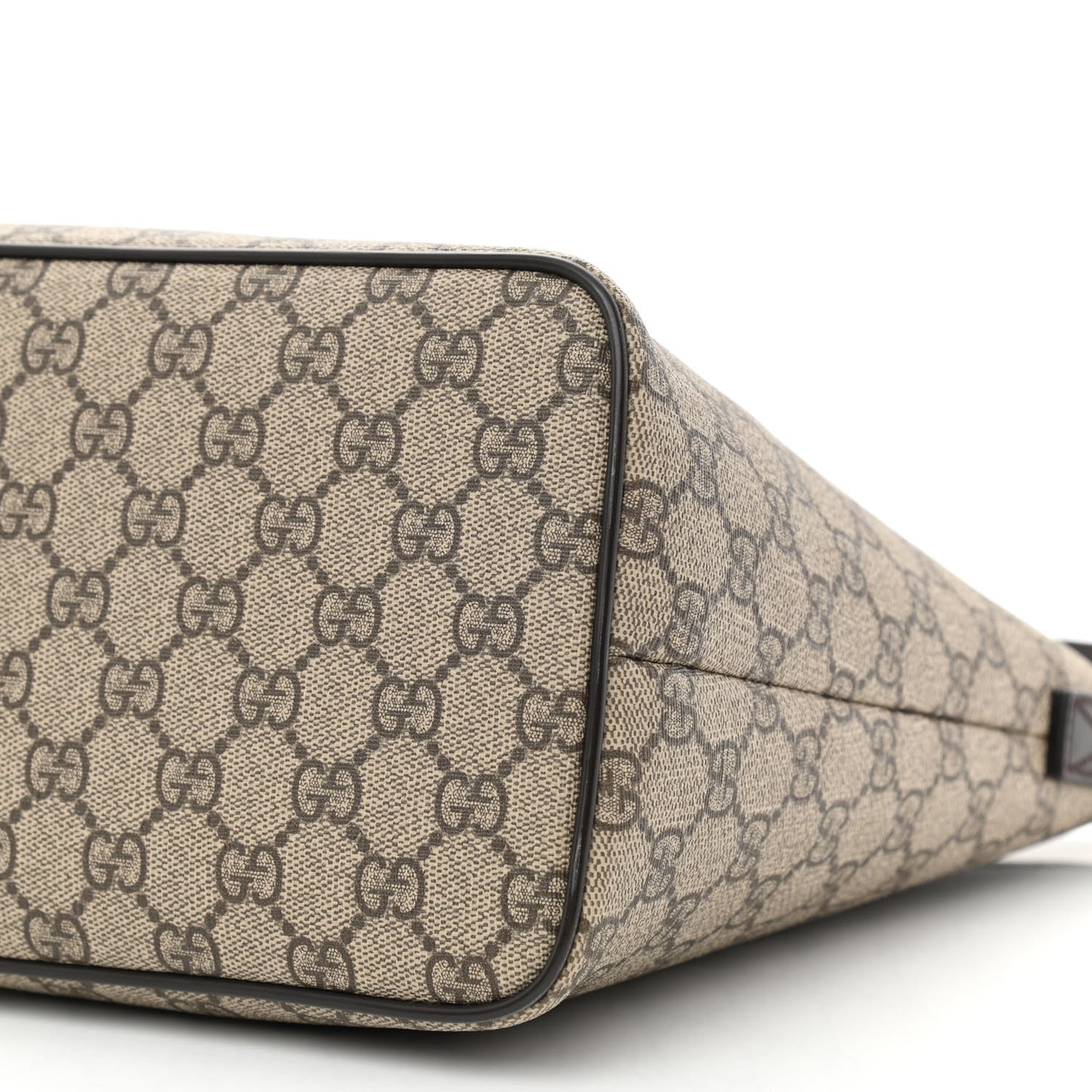 GG Supreme Monogram Medium Zippered Tote Dark Brown