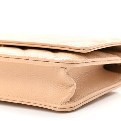 Chanel Caviar Quilted Wallet On Chain WOC Beige 11 of 12