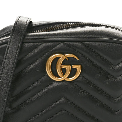 Gucci Calfskin Matelasse Mini GG Marmont Chain Shoulder Bag Black 8 of 10