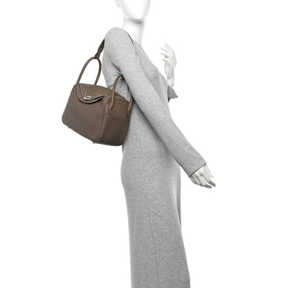 Hermes Taurillon Clemence Lindy 26 Etoupe 2 of 11
