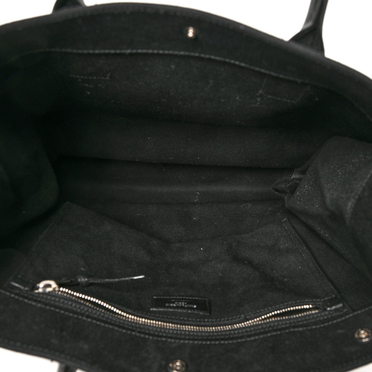Saint Laurent Linen Calfskin Rive Gauche North South Tote Black 5 of 10