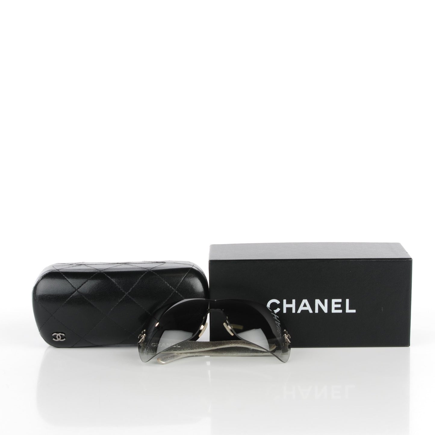 Metallic Quilted CC Sunglasses 4157-Q Silver