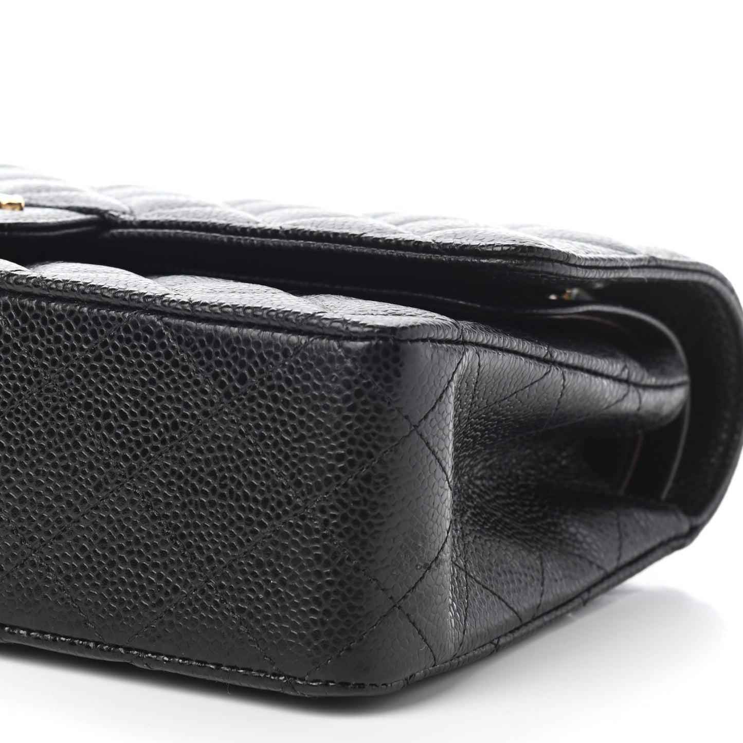 Caviar Quilted Medium Double Flap Black