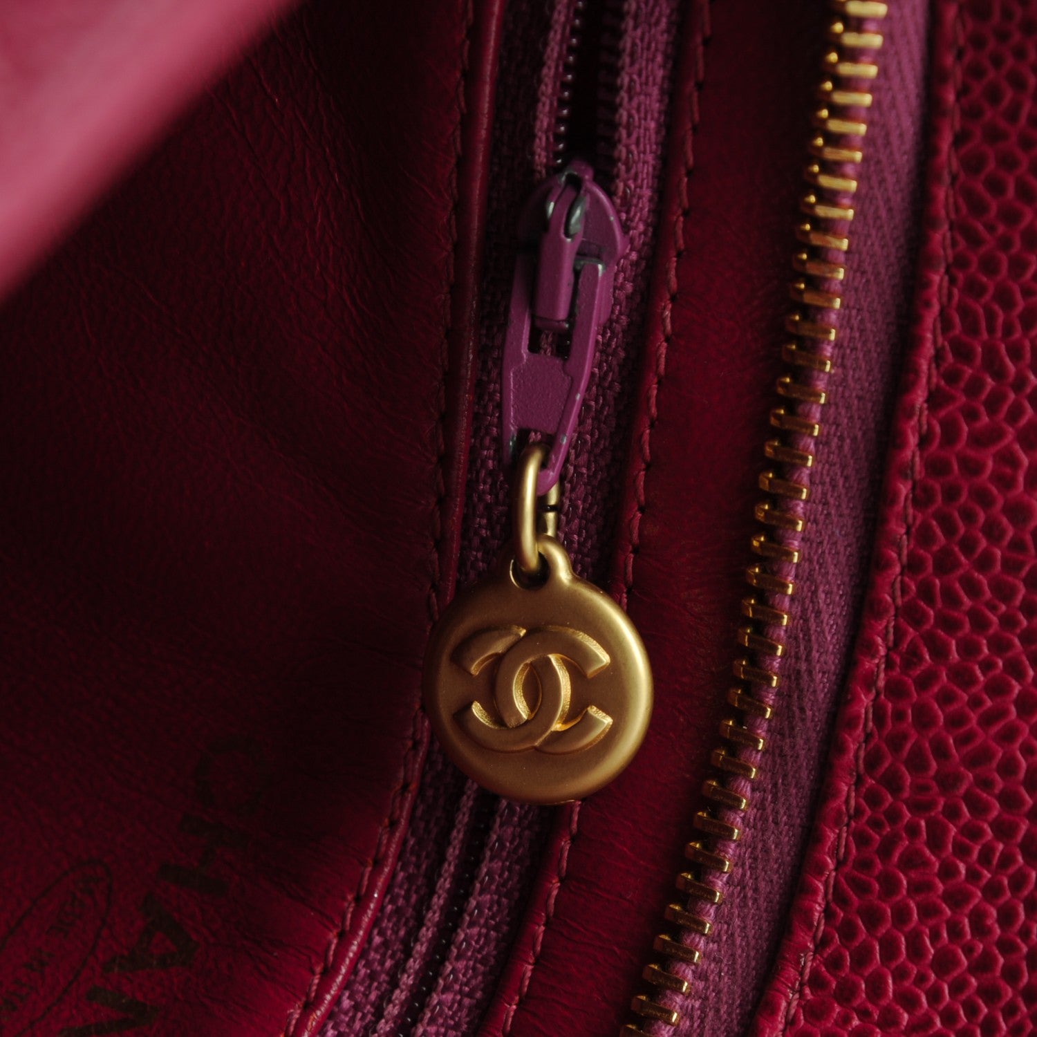 Chanel Caviar Medallion Tote Dark Pink 7 of 7