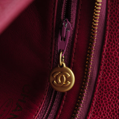 Chanel Caviar Medallion Tote Dark Pink 7 of 7