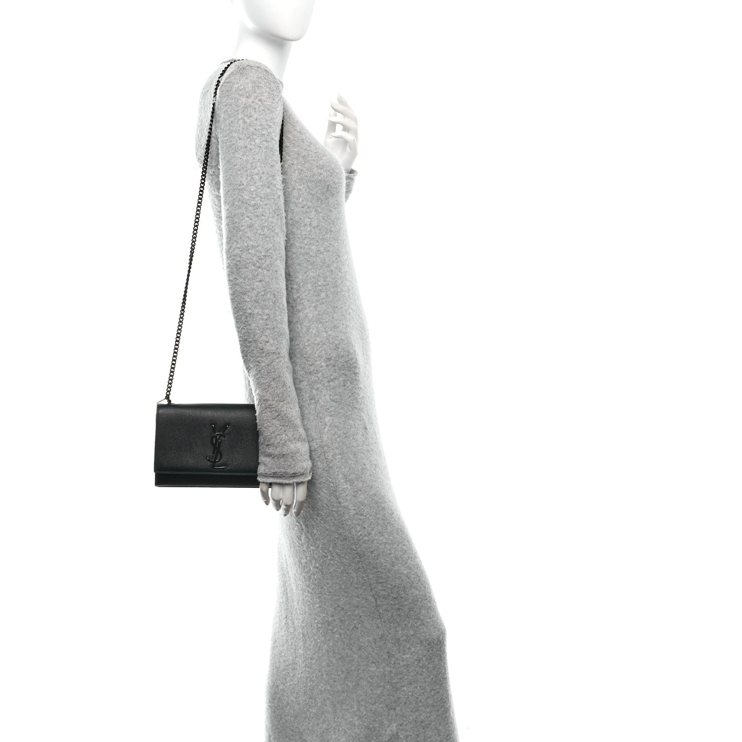 Grain De Poudre Small Monogram Monochrome Kate Satchel Black