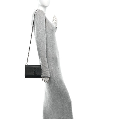 Saint Laurent Grain De Poudre Small Monogram Monochrome Kate Satchel Black 2 of 10