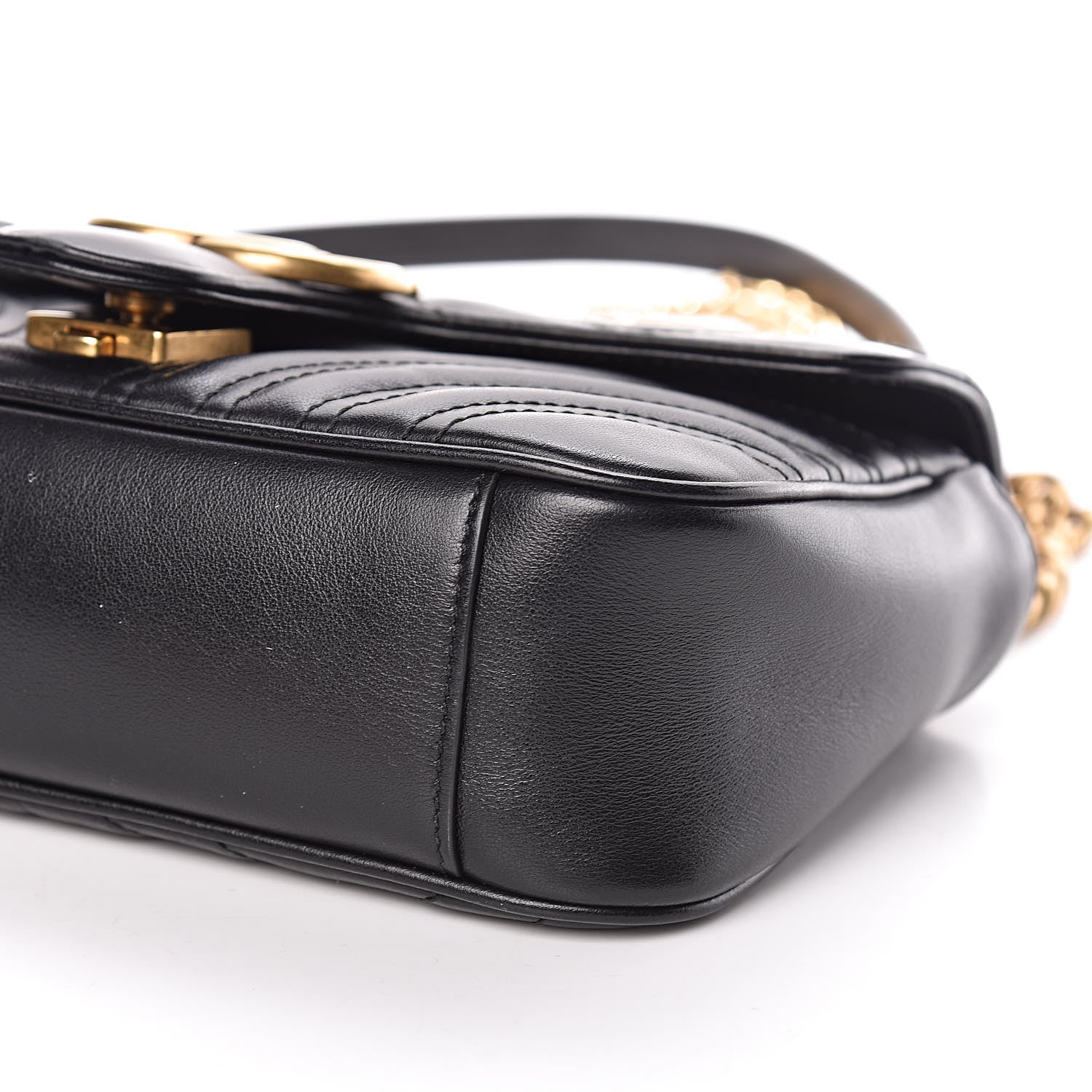 Gucci Calfskin Matelasse Mini GG Marmont Shoulder Bag Black 10 of 10