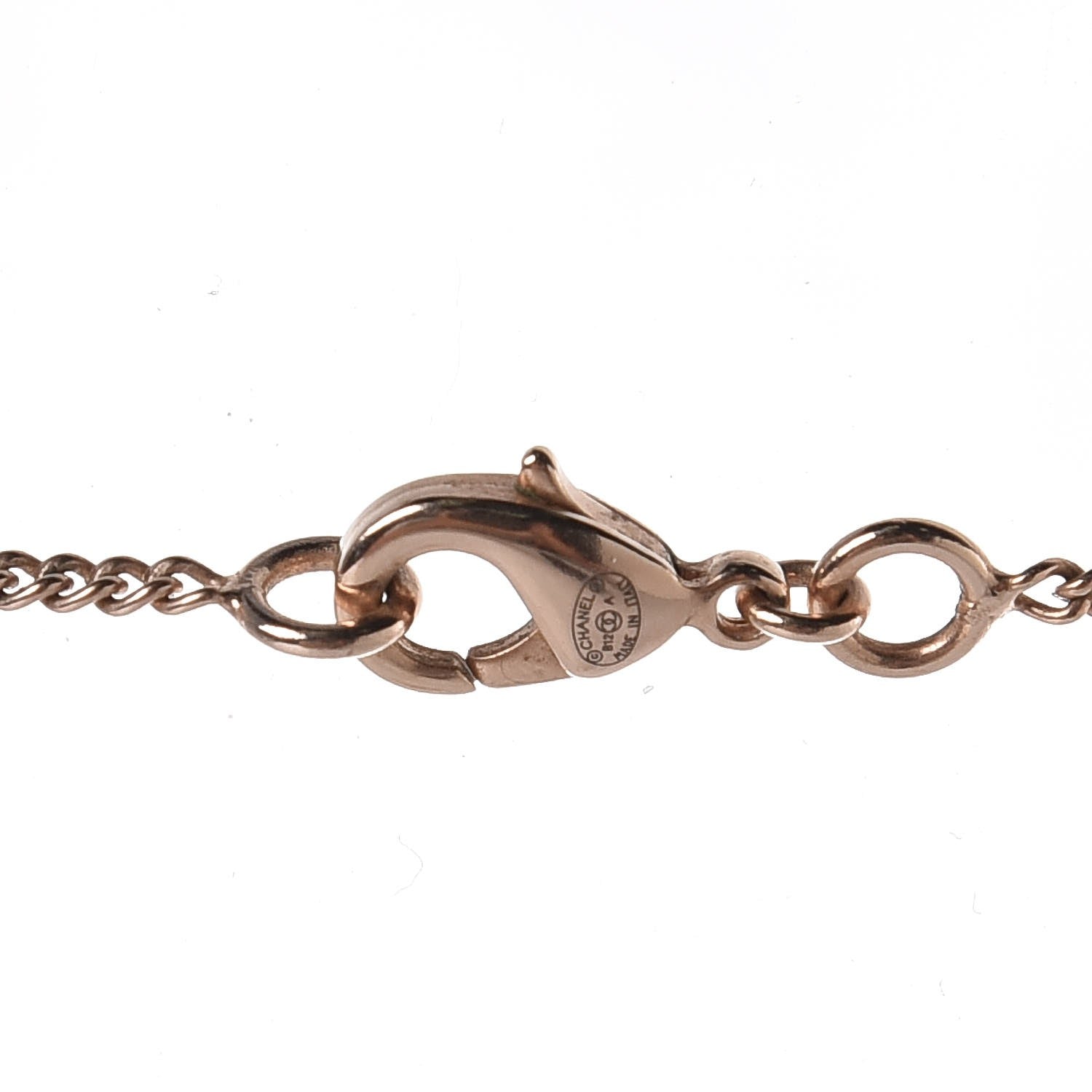 Chanel Resin Crystal CC Drop Necklace Rose Gold Violet 4 of 7