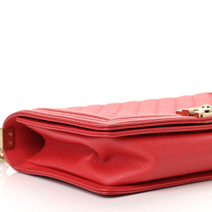 Chanel Caviar Quilted New Medium Boy Flap Dark Red 8 of 10