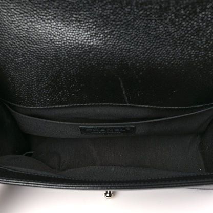 Chanel Caviar Chevron Quilted Medium Boy Flap Black 5 of 10