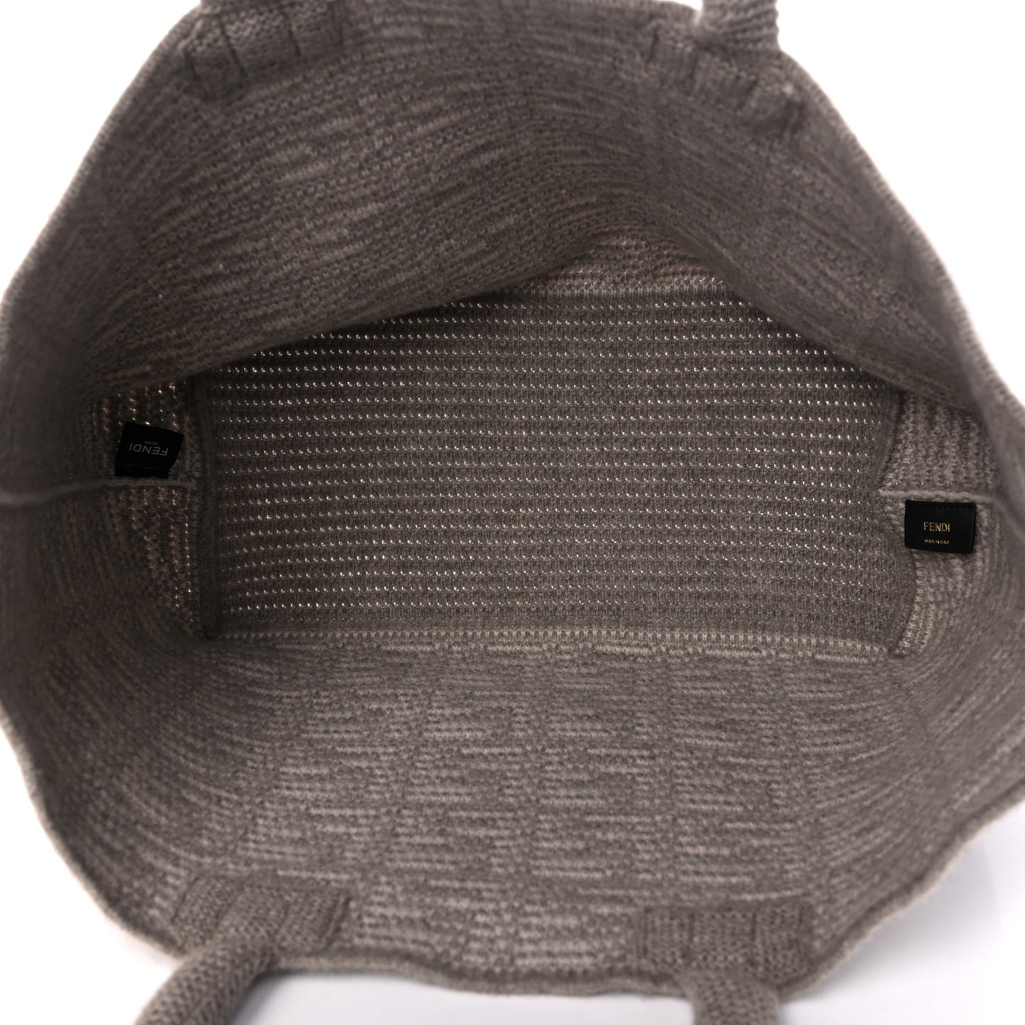 Cashmere Knit FF Large Shopper Tote Tortora