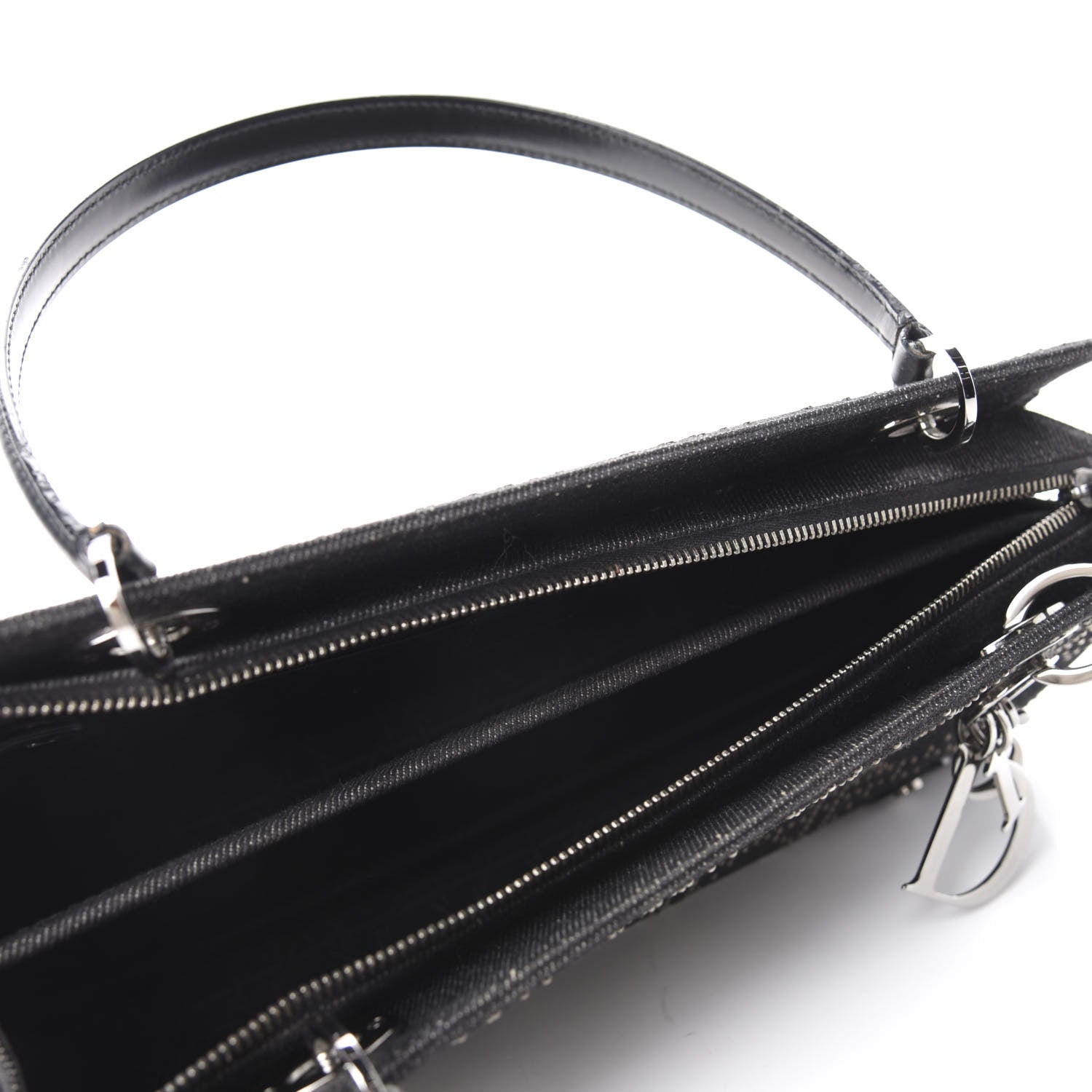 Christian Dior Denim Cannage Studded East West Lady Dior Black 5 of 10