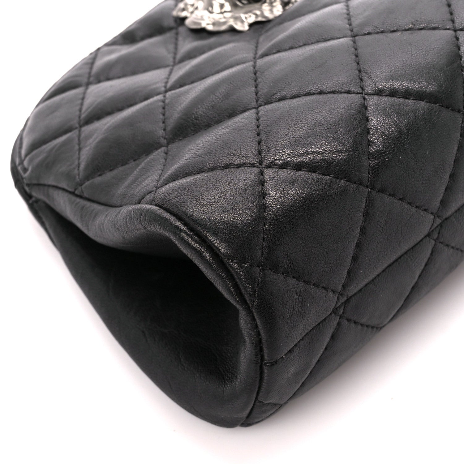 Chanel Lambskin Quilted Leo Lion Clutch Black 9 of 10