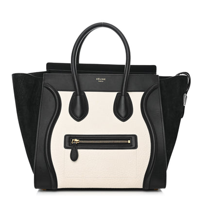 Celine Baby Grained Calfskin Tri-Color Mini Luggage White Liquorice 1 of 11