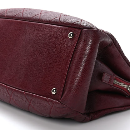 Chanel Caviar Quilted Timeless CC Shopping Tote Burgundy 10 of 11
