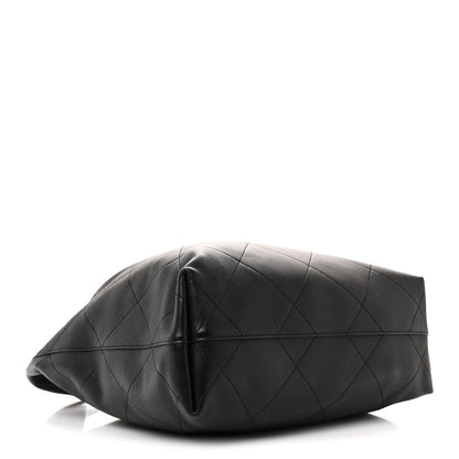 Chanel Shiny Lambskin Quilted Medium Hobo Black 5 of 11
