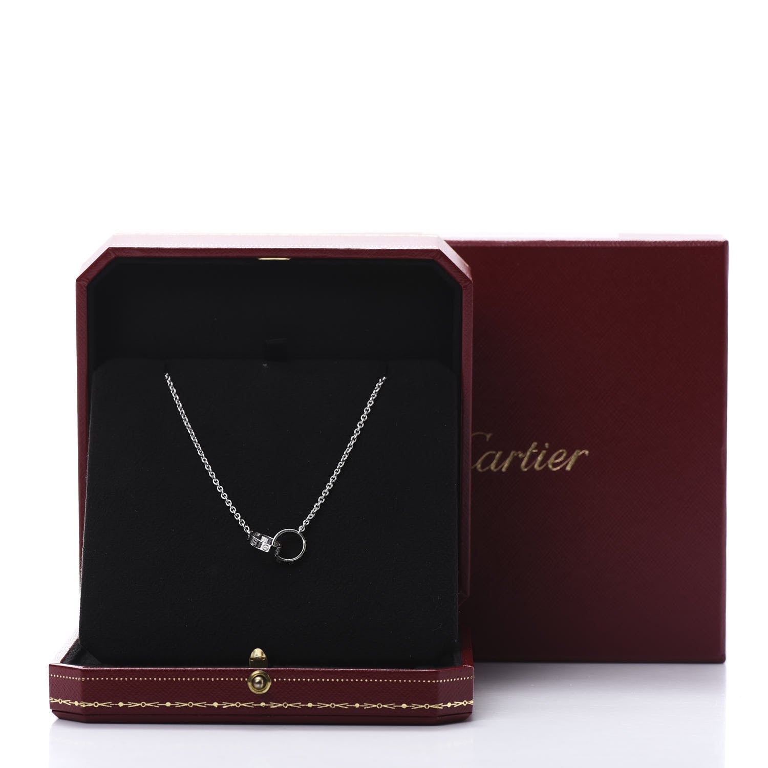 Cartier 18K White Gold Interlocking LOVE Necklace 6 of 6