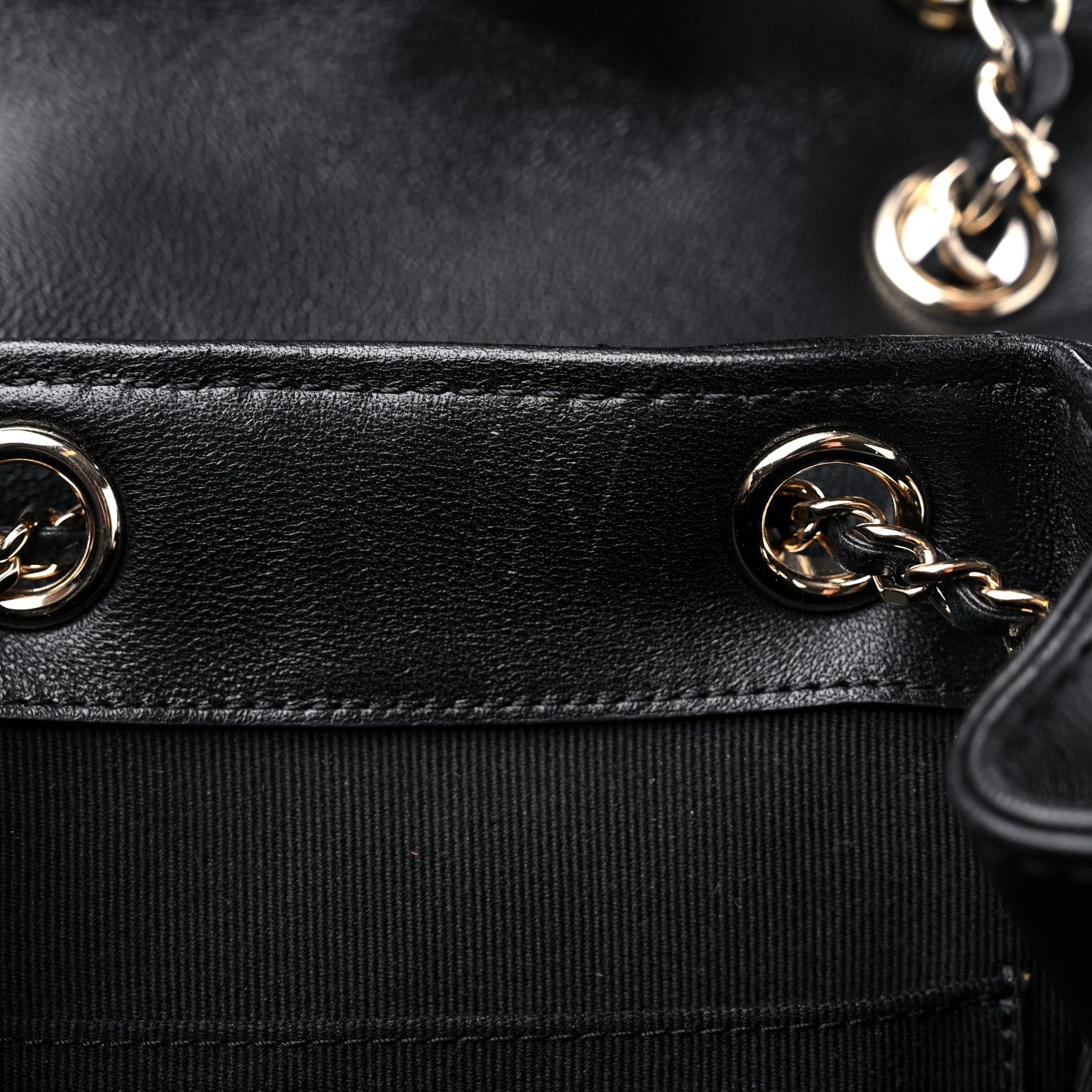 Chanel Lambskin Quilted Small Duma Drawstring Backpack Black 11 of 12