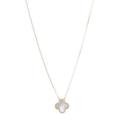 Van Cleef & Arpels 18K Yellow Gold Mother of Pearl Vintage Alhambra Pendant Necklace 1 of 4