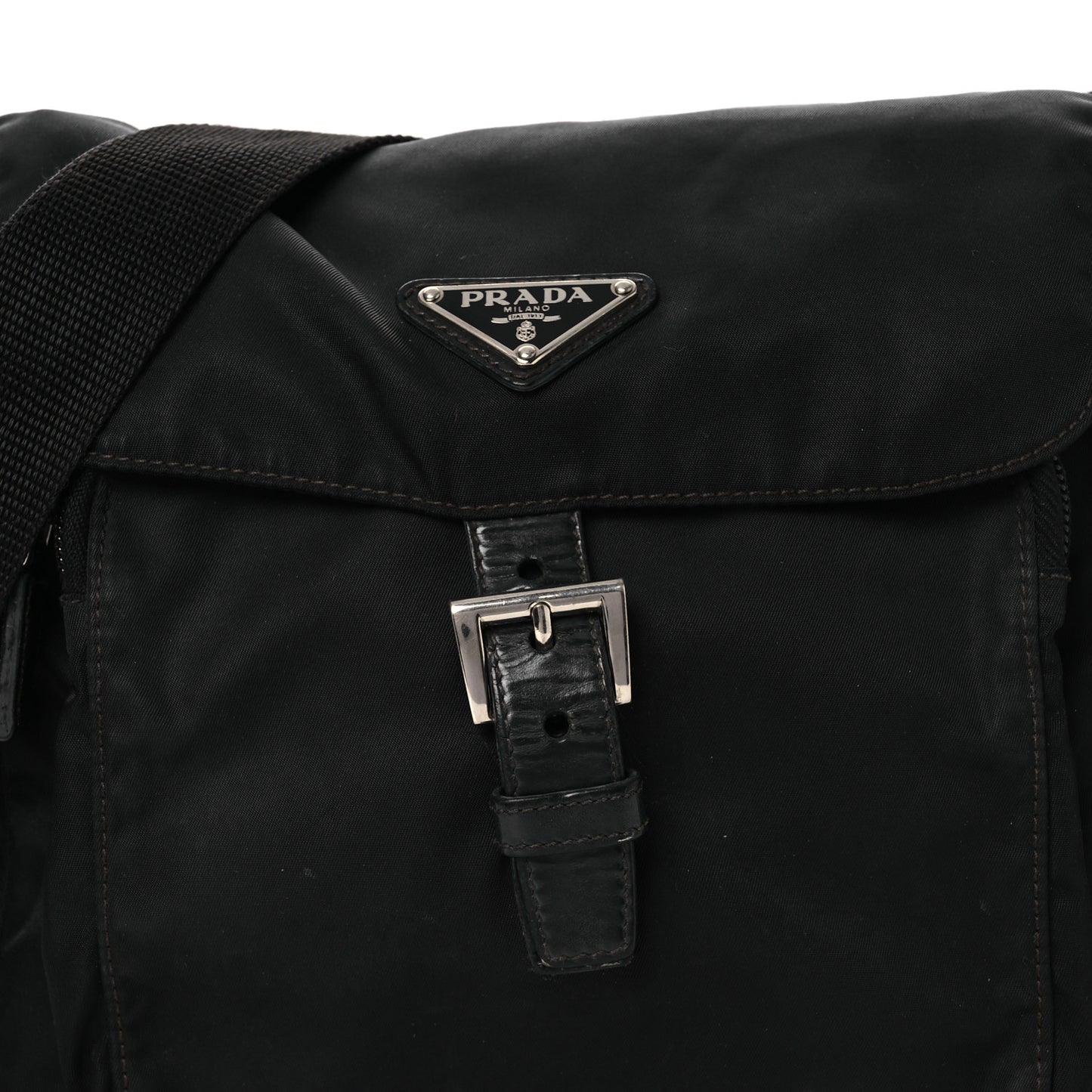 Tessuto Nylon Saffiano Small Vela Messenger Black