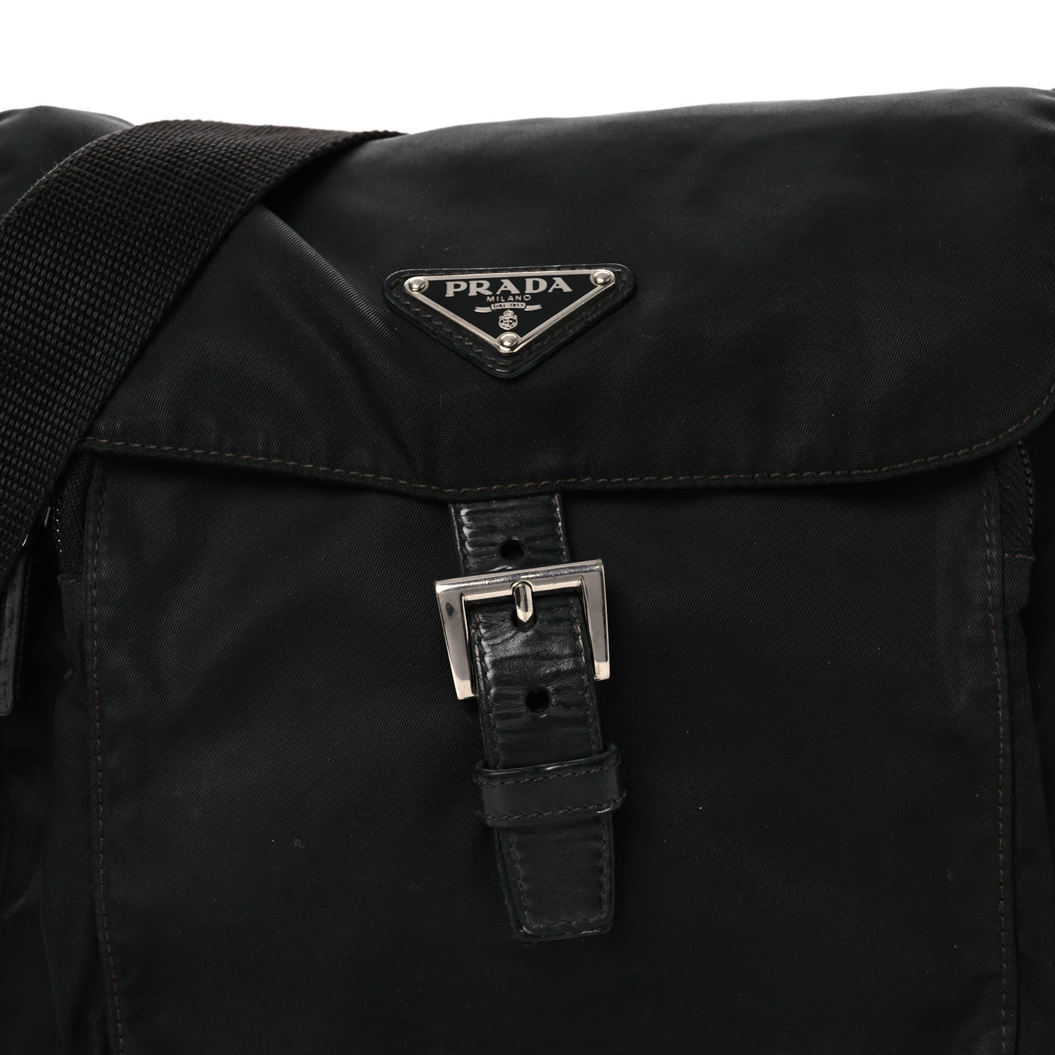 Prada Tessuto Nylon Saffiano Small Vela Messenger Black 8 of 16