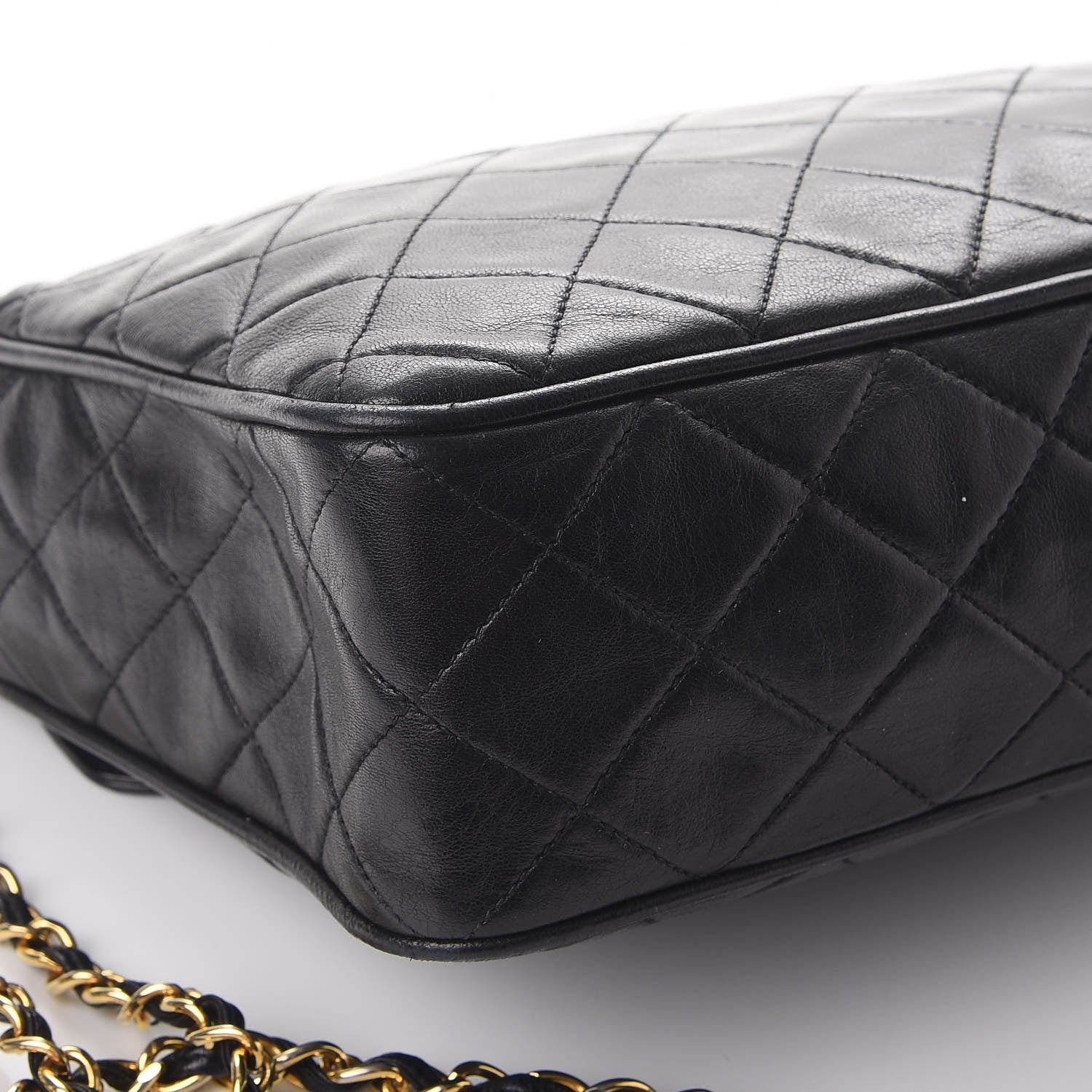 Chanel Lambskin Quilted CC Tassel Camera Case Black 11 of 12