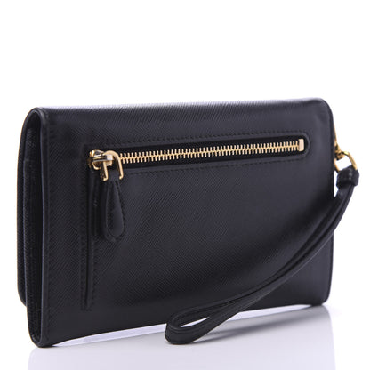 Prada Saffiano Metal Wristlet Black 3 of 9