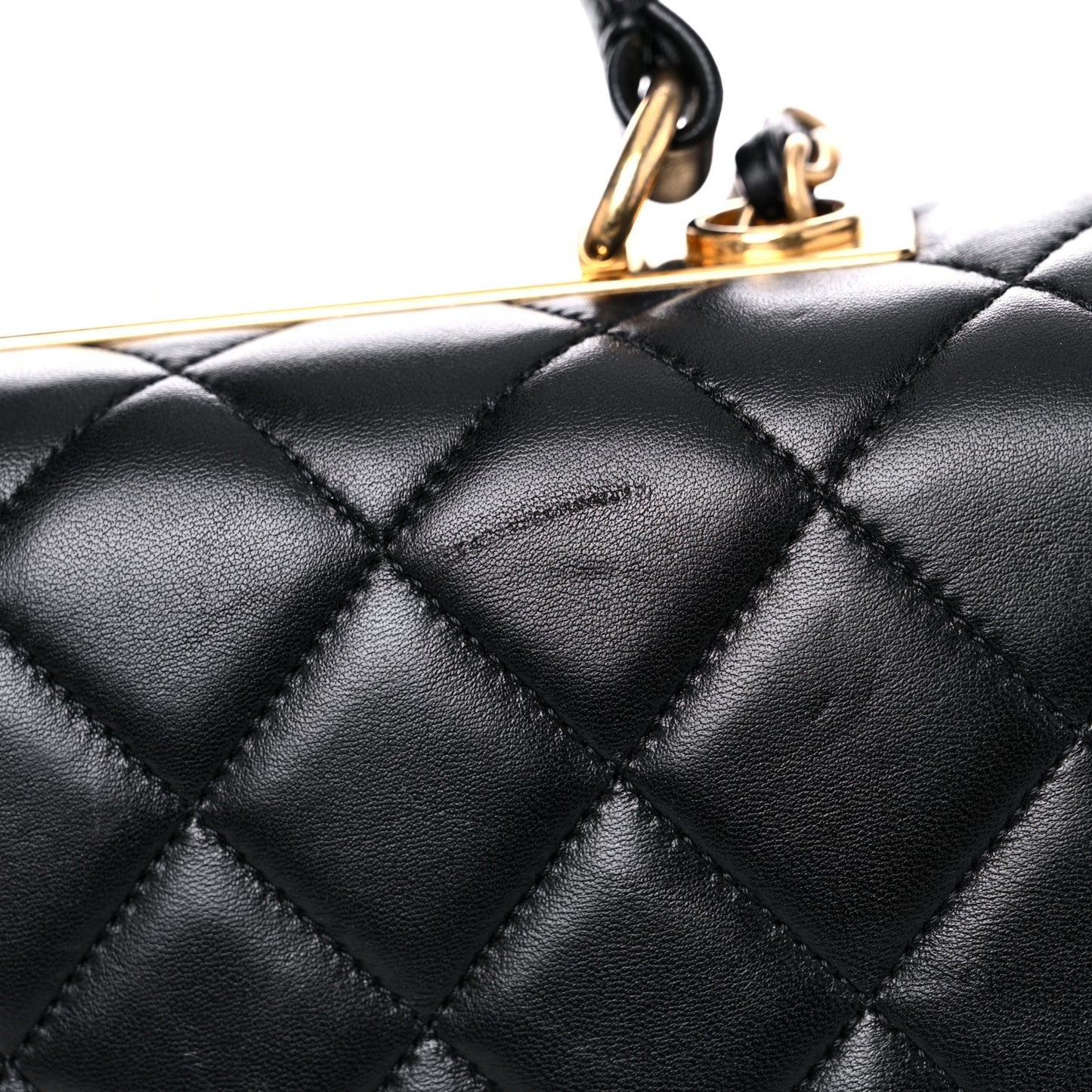 Lambskin Quilted Large Trendy CC Dual Handle Flap Bag Black