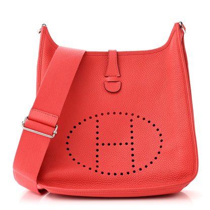 Hermes Taurillon Clemence Evelyne III PM Rouge Pivoine 1 of 10