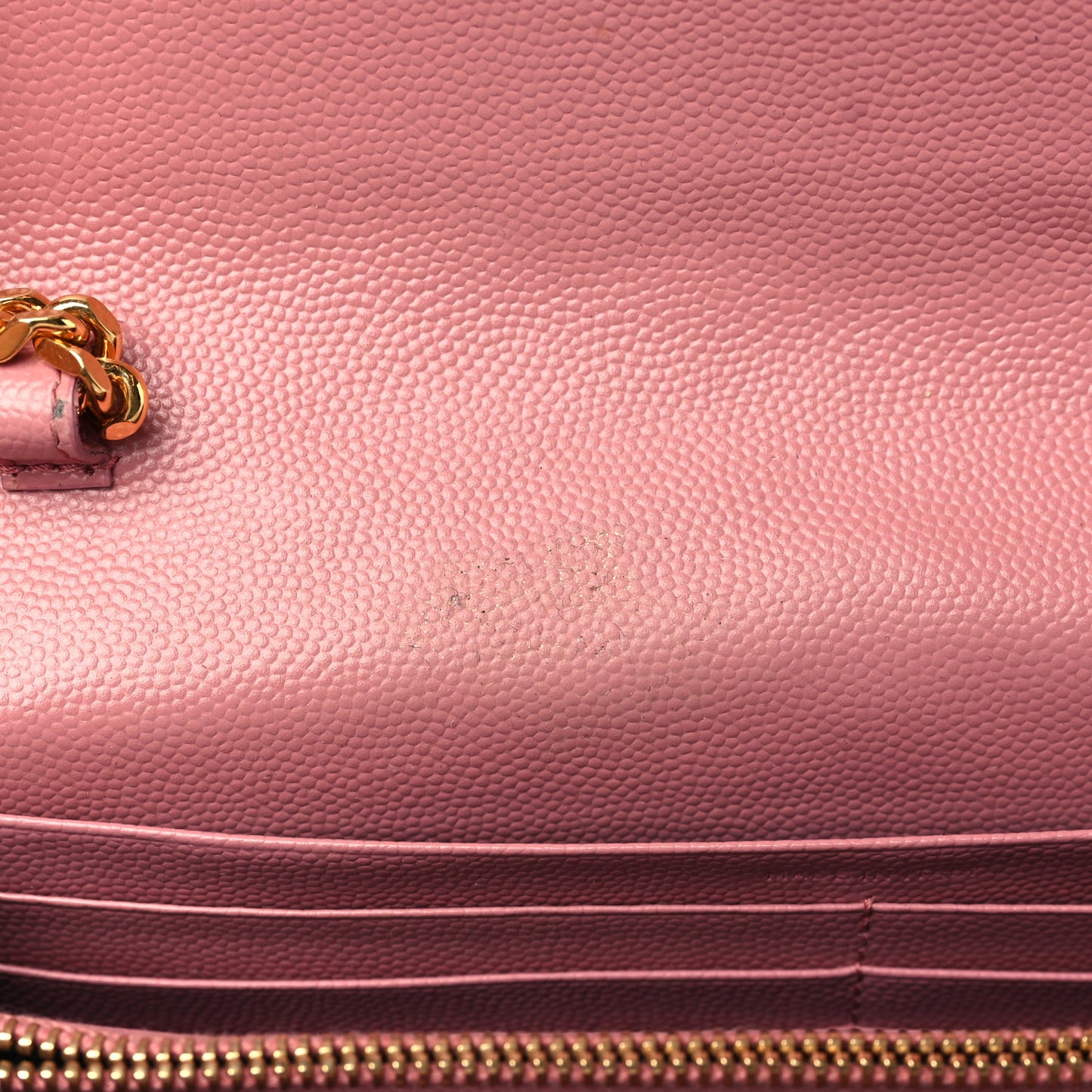 Grain De Poudre Matelasse Chevron Monogram Chain Wallet Indian Pink