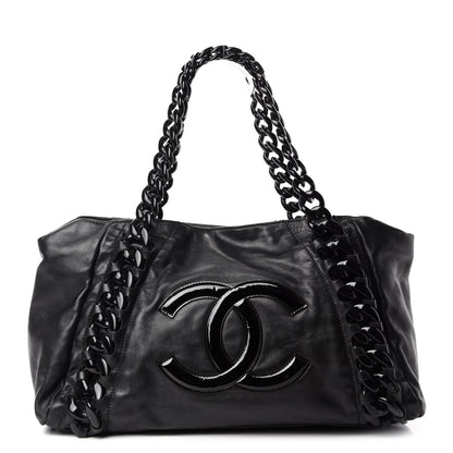 Chanel Calfskin Modern Chain Rhodoid East West Tote Black 1 of 10