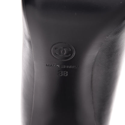 Chanel Lambskin Grosgrain Cap Toe Pumps 38 Black 6 of 10